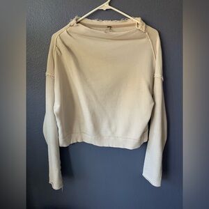 Free People distressed crop sweatshirt sz XS